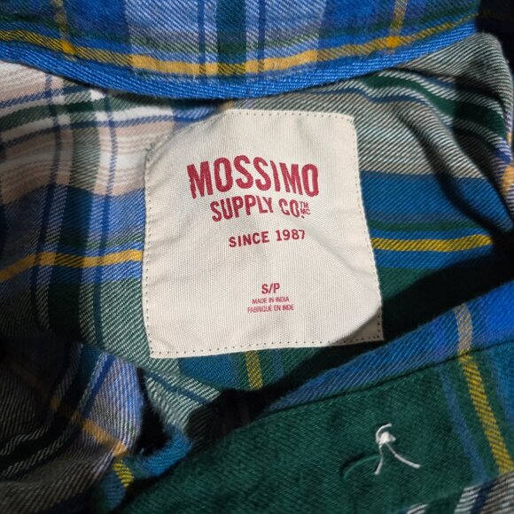 Mossimo Green & Blue Flannel Women's Size S/P 100% Cotton - Picture 3 of 3